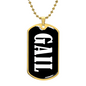 Gail v01w - 18k Gold Finished Luxury Dog Tag Necklace