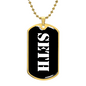 Seth v3 - 18k Gold Finished Luxury Dog Tag Necklace