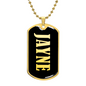 Jayne v02 - 18k Gold Finished Luxury Dog Tag Necklace