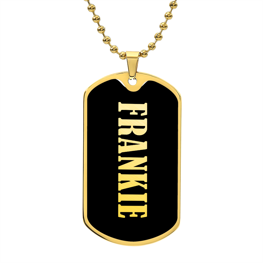 Frankie v02 - 18k Gold Finished Luxury Dog Tag Necklace