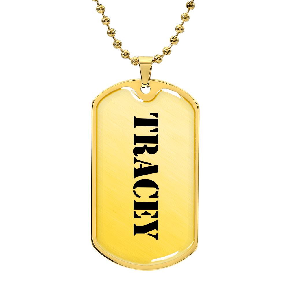 Tracey - 18k Gold Finished Luxury Dog Tag Necklace