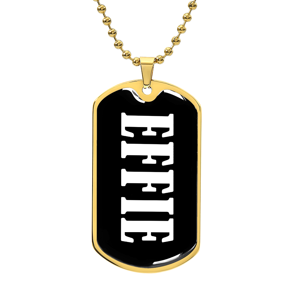 Effie v03 - 18k Gold Finished Luxury Dog Tag Necklace