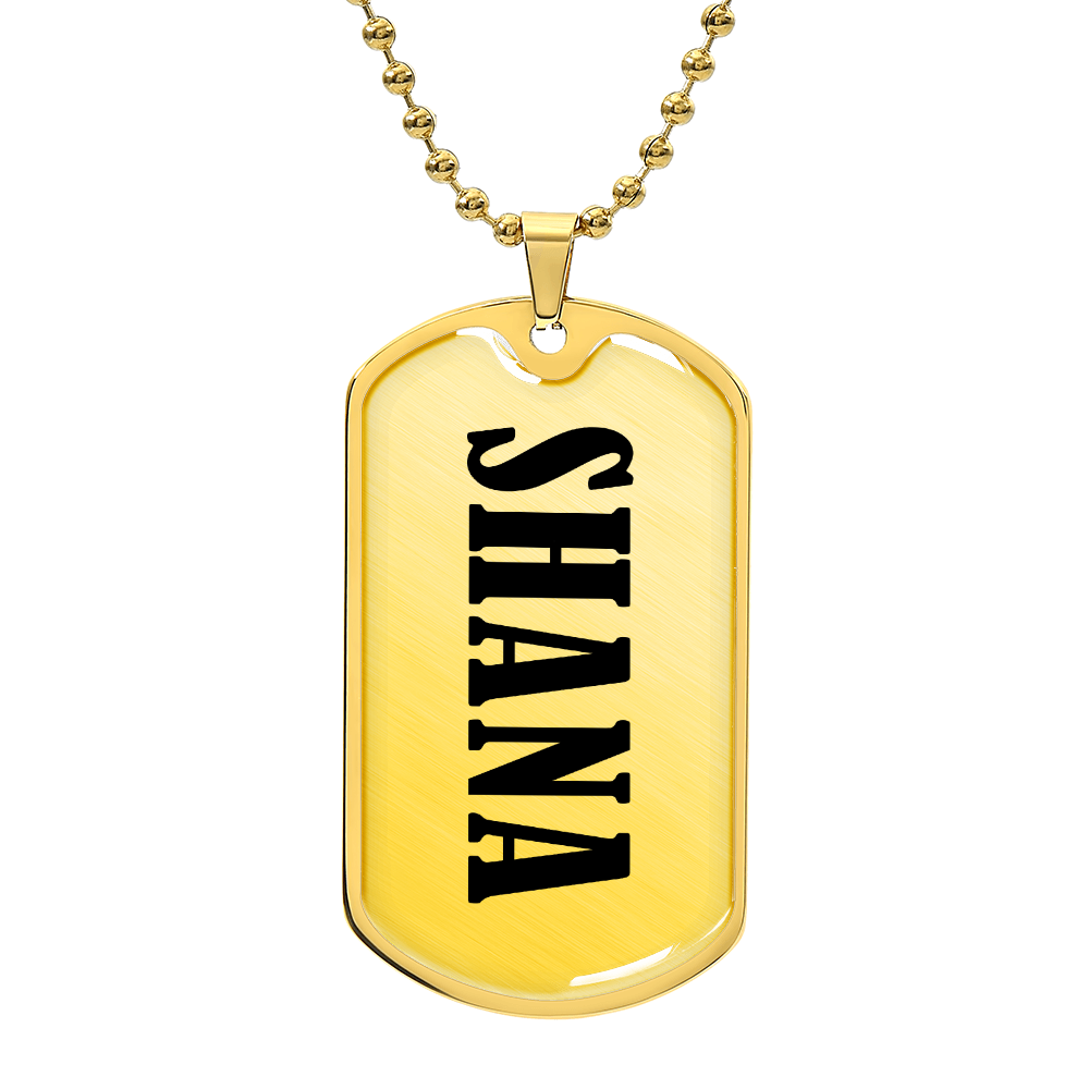 Shana v01 - 18k Gold Finished Luxury Dog Tag Necklace
