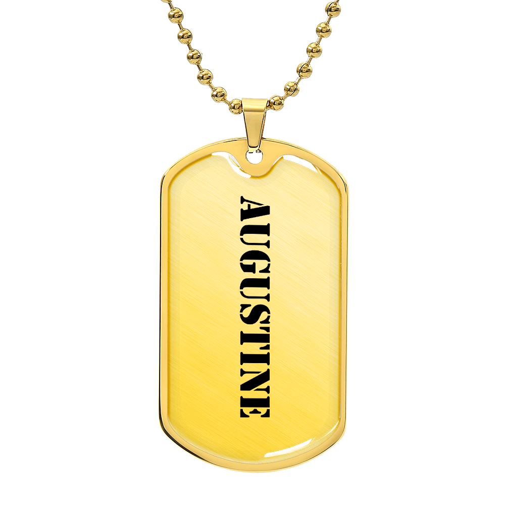 Augustine - 18k Gold Finished Luxury Dog Tag Necklace