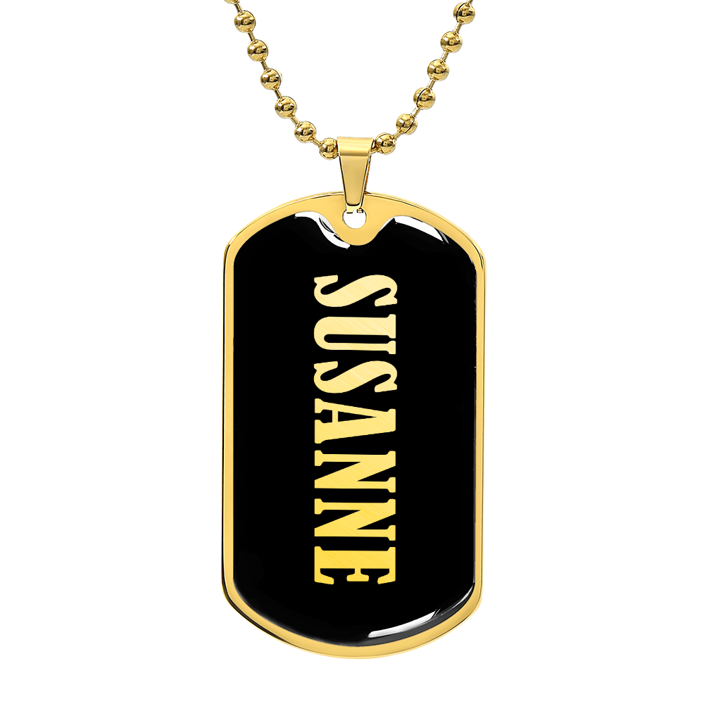 Susanne v02 - 18k Gold Finished Luxury Dog Tag Necklace