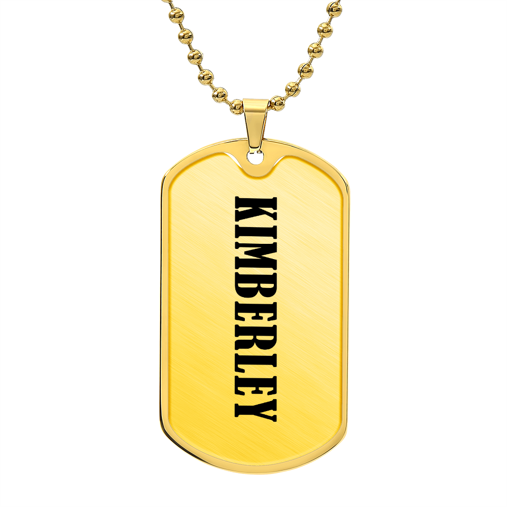 Kimberley v01 - 18k Gold Finished Luxury Dog Tag Necklace
