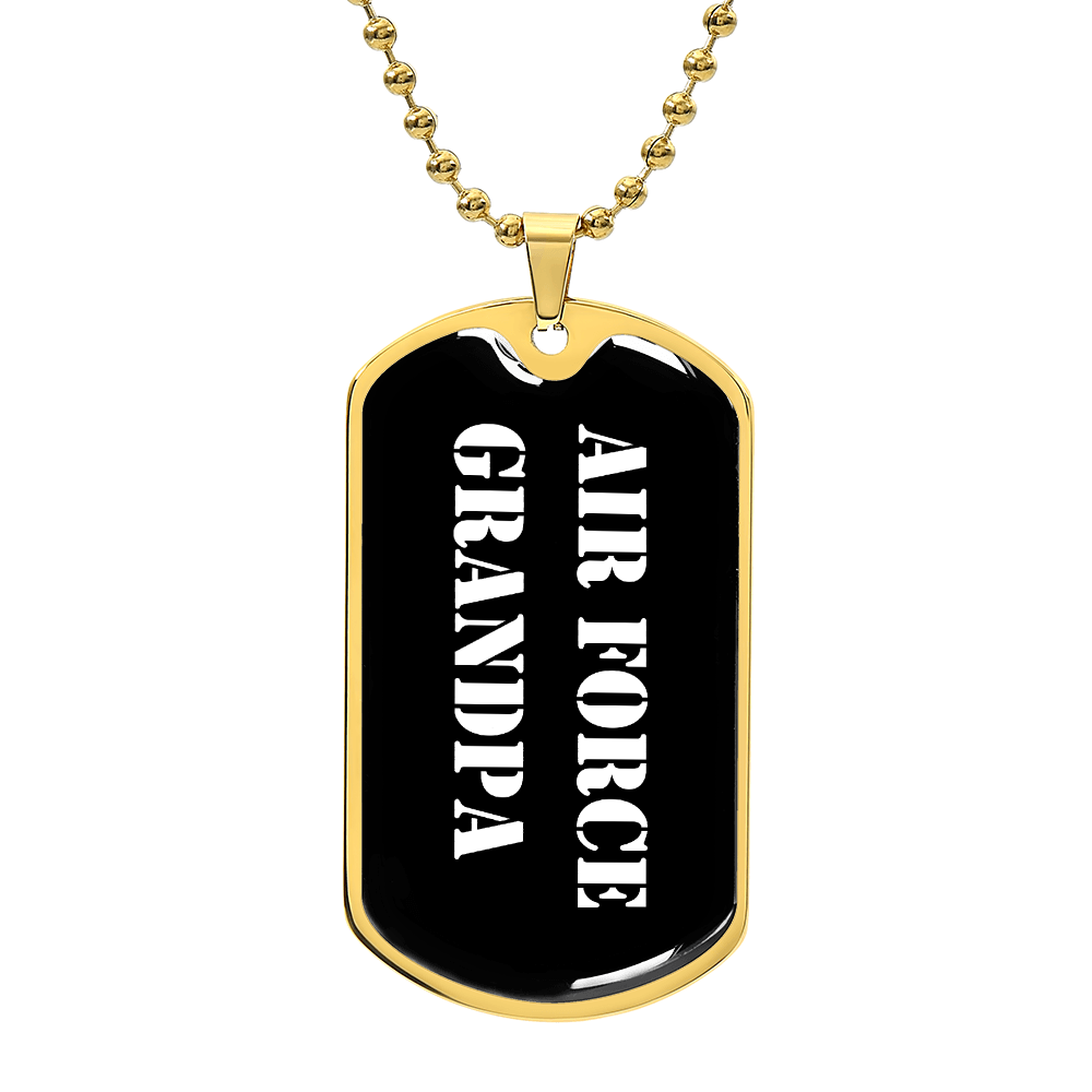 Air Force Grandpa v3 - 18k Gold Finished Luxury Dog Tag Necklace