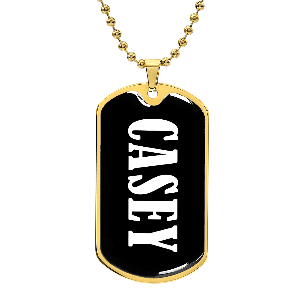 Casey v03 - 18k Gold Finished Luxury Dog Tag Necklace