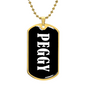 Peggy v01w - 18k Gold Finished Luxury Dog Tag Necklace