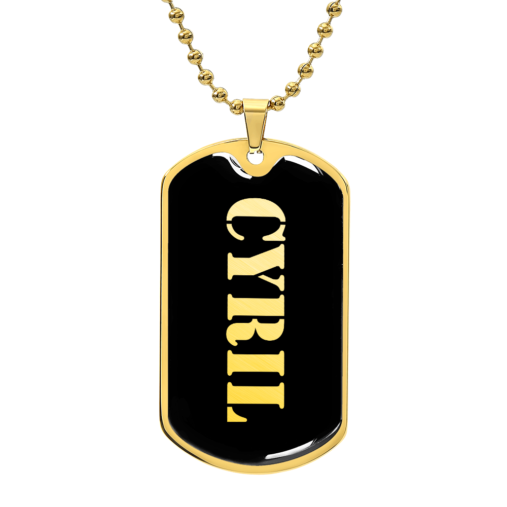 Cyril v2 - 18k Gold Finished Luxury Dog Tag Necklace