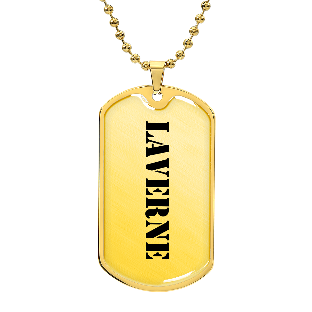 Laverne - 18k Gold Finished Luxury Dog Tag Necklace