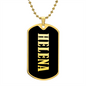 Helena v02 - 18k Gold Finished Luxury Dog Tag Necklace