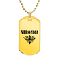 Veronica v01a - 18k Gold Finished Luxury Dog Tag Necklace