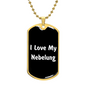 Love My Nebelung v3 - 18k Gold Finished Luxury Dog Tag Necklace