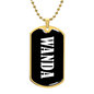 Wanda v01w - 18k Gold Finished Luxury Dog Tag Necklace
