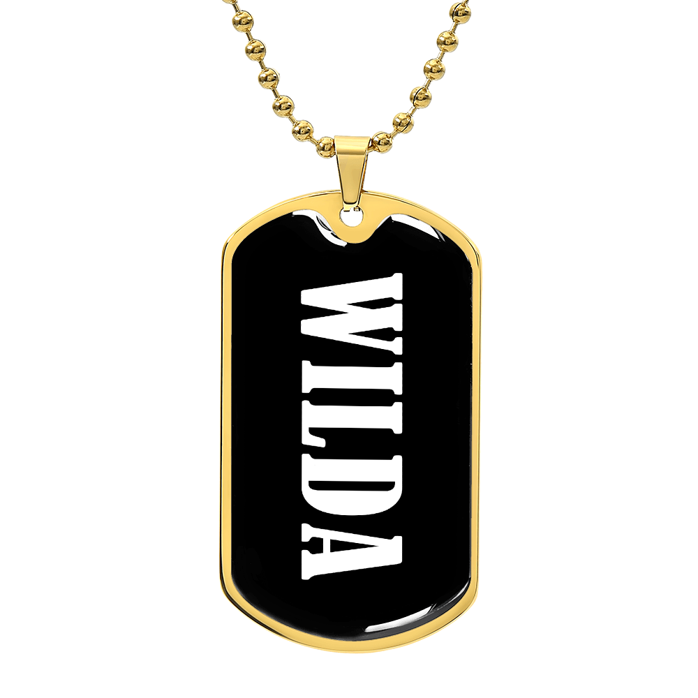 Wilda v03 - 18k Gold Finished Luxury Dog Tag Necklace