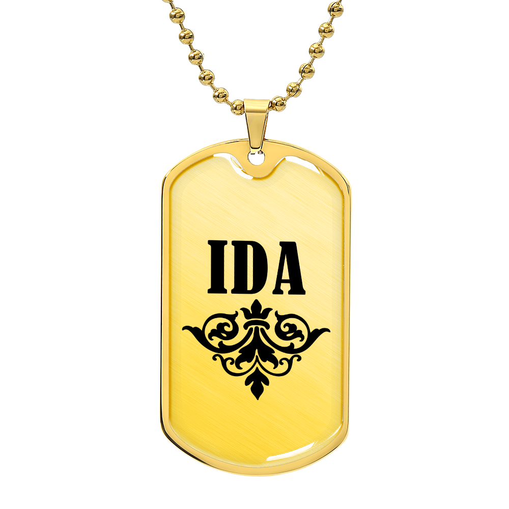 Ida v01a - 18k Gold Finished Luxury Dog Tag Necklace