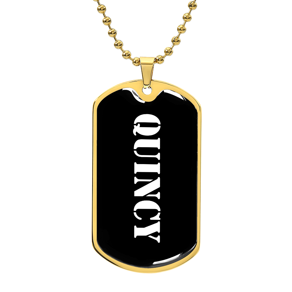 Quincy v3 - 18k Gold Finished Luxury Dog Tag Necklace