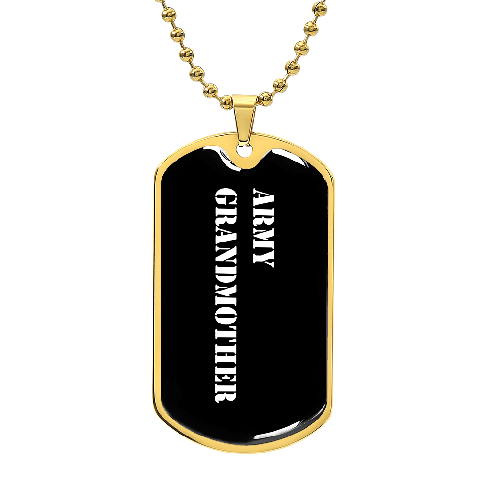 Army Grandmother v3 - 18k Gold Finished Luxury Dog Tag Necklace