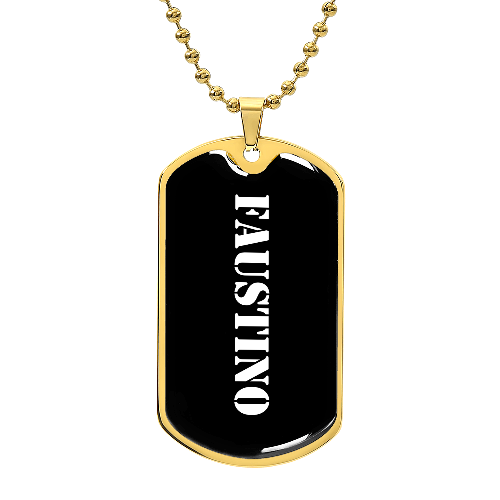 Faustino v3 - 18k Gold Finished Luxury Dog Tag Necklace