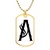 Initial A v001-34 - 18k Gold Finished Luxury Dog Tag Necklace