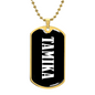 Tamika v03 - 18k Gold Finished Luxury Dog Tag Necklace