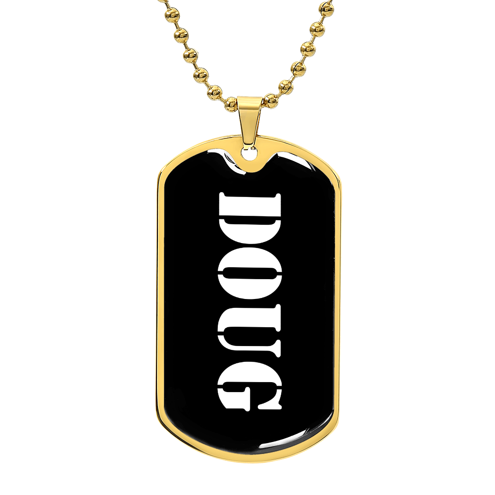 Doug v3 - 18k Gold Finished Luxury Dog Tag Necklace