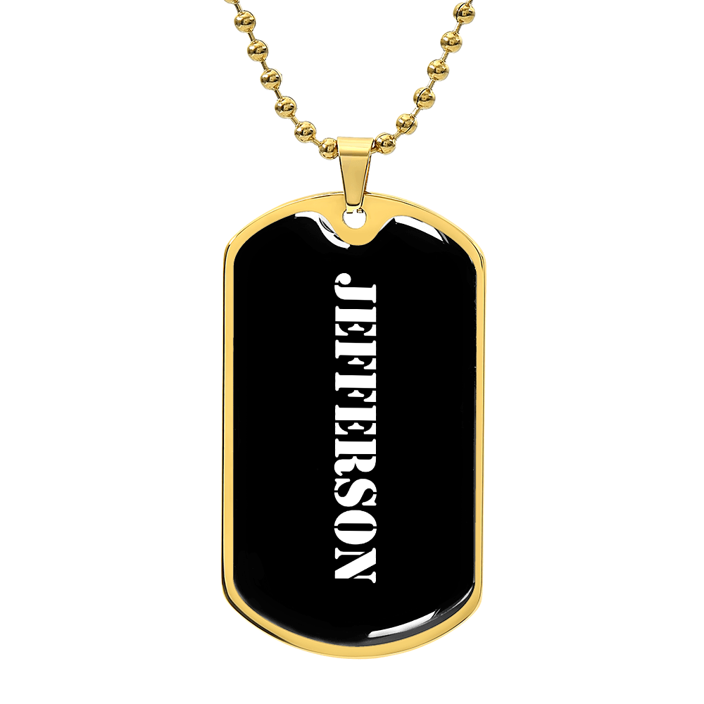 Jefferson v3 - 18k Gold Finished Luxury Dog Tag Necklace