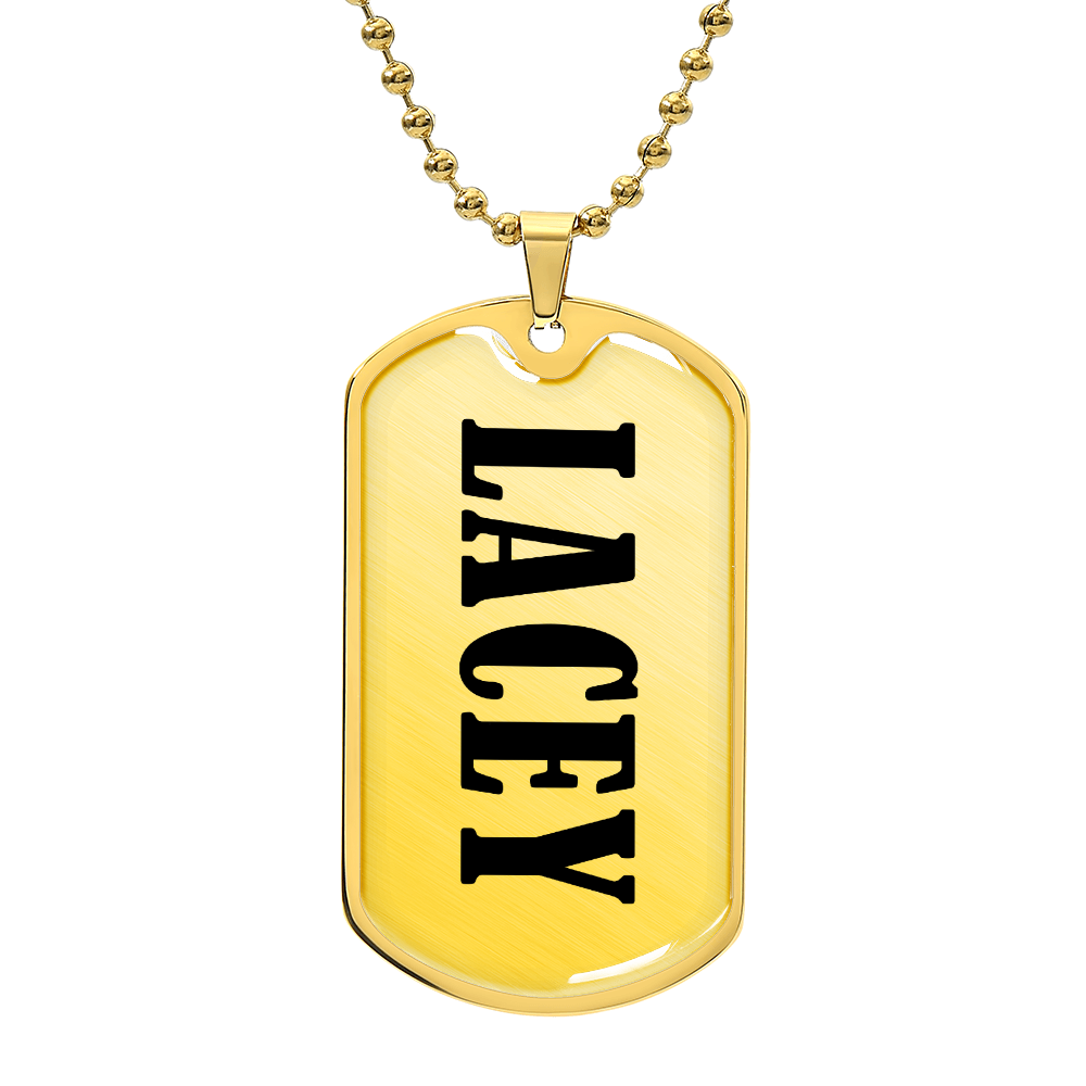 Lacey v01 - 18k Gold Finished Luxury Dog Tag Necklace