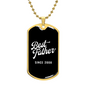 Best Father Since 2008 v3 - 18k Gold Finished Luxury Dog Tag Necklace