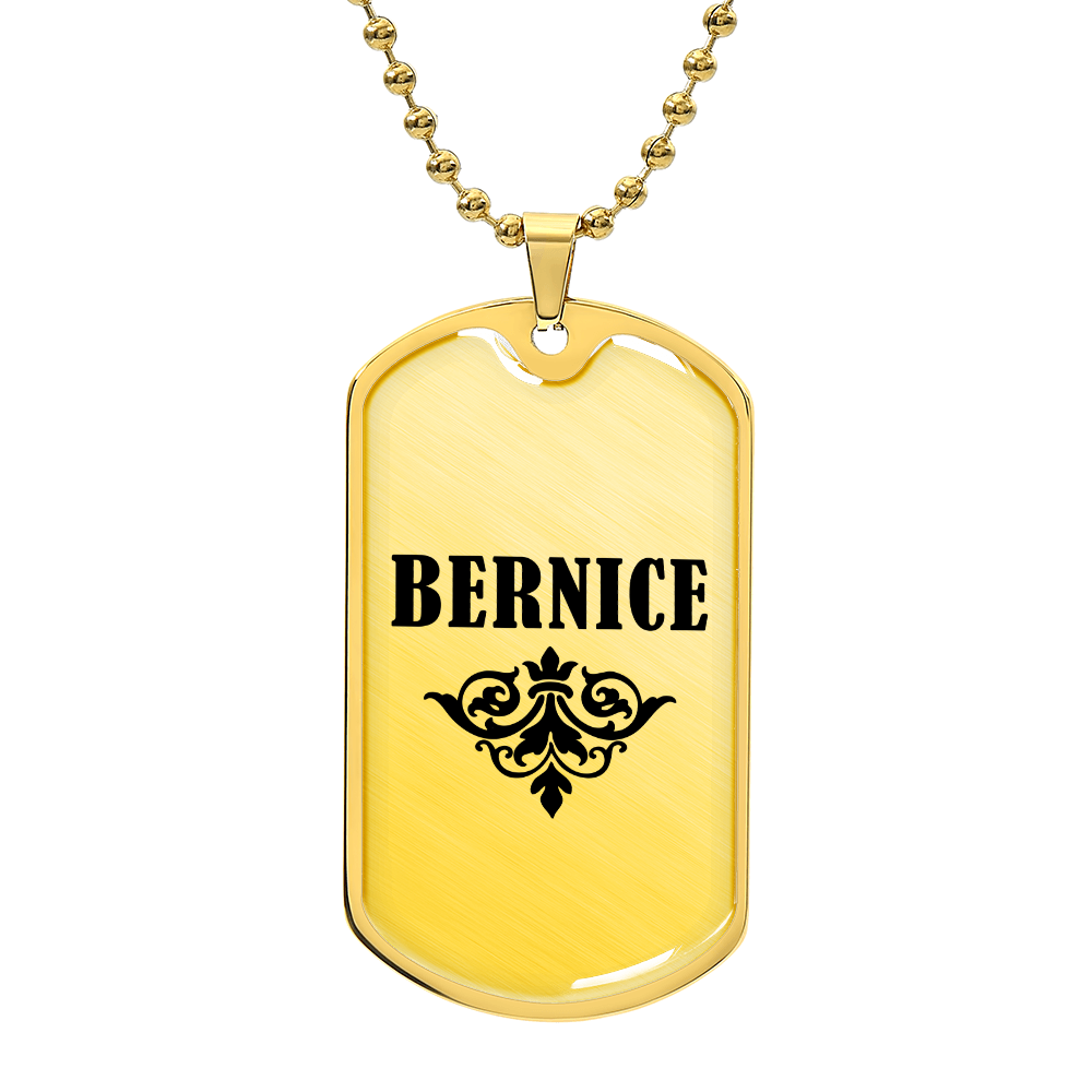 Bernice v01a - 18k Gold Finished Luxury Dog Tag Necklace