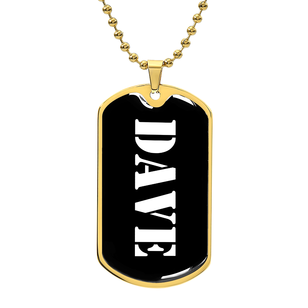 Dave v3 - 18k Gold Finished Luxury Dog Tag Necklace