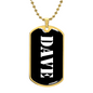 Dave v3 - 18k Gold Finished Luxury Dog Tag Necklace