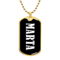 Marta v03 - 18k Gold Finished Luxury Dog Tag Necklace
