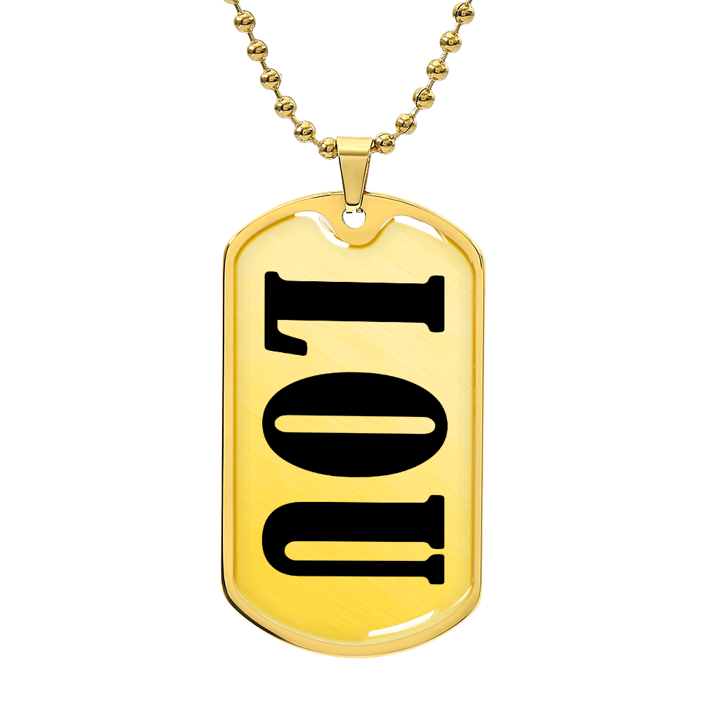 Lou v01 - 18k Gold Finished Luxury Dog Tag Necklace