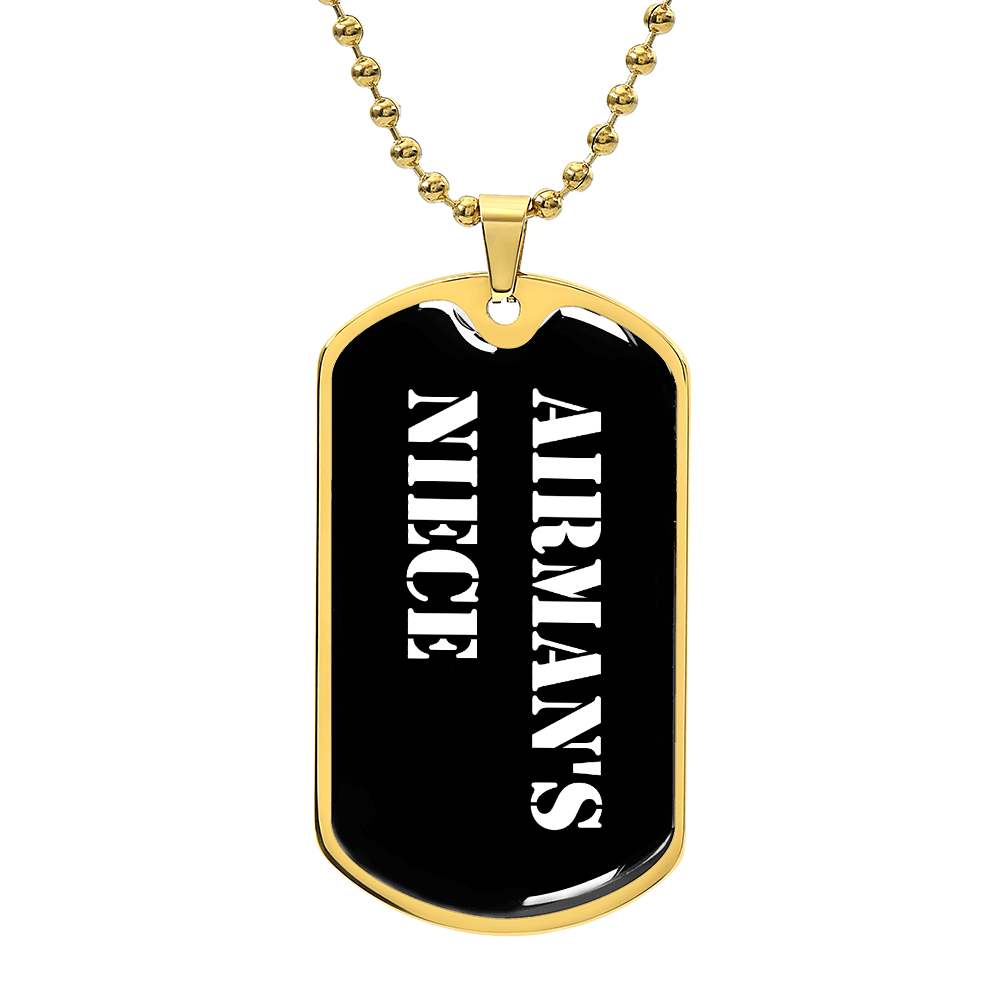 Airman's Niece v3 - 18k Gold Finished Luxury Dog Tag Necklace
