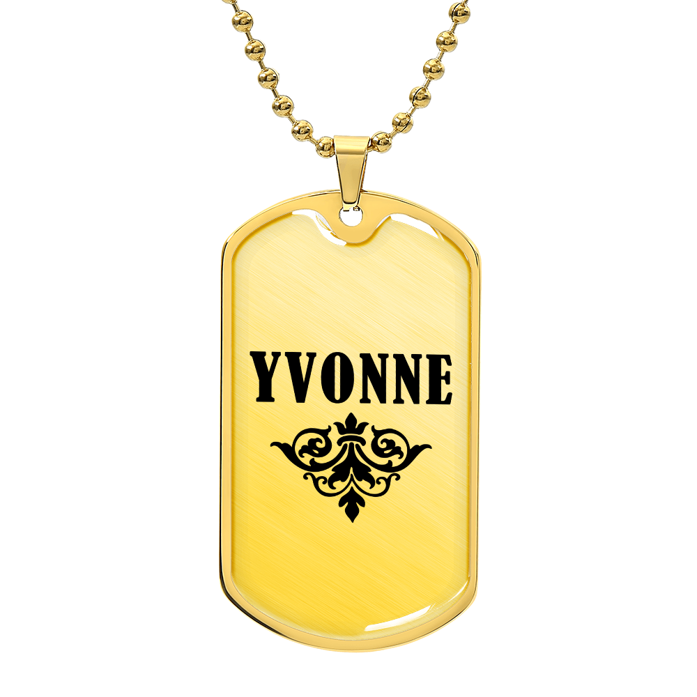 Yvonne v01a - 18k Gold Finished Luxury Dog Tag Necklace