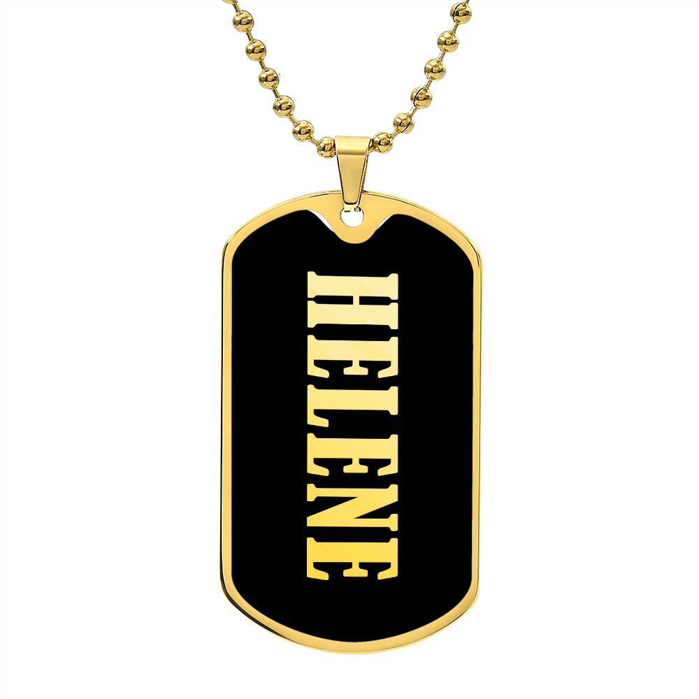 Helene v02 - 18k Gold Finished Luxury Dog Tag Necklace