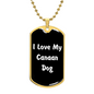 Love My Canaan Dog v6 - 18k Gold Finished Luxury Dog Tag Necklace
