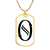 Initial O v001-34 - 18k Gold Finished Luxury Dog Tag Necklace