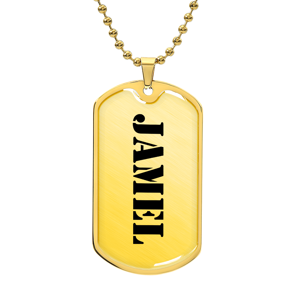 Jamel - 18k Gold Finished Luxury Dog Tag Necklace