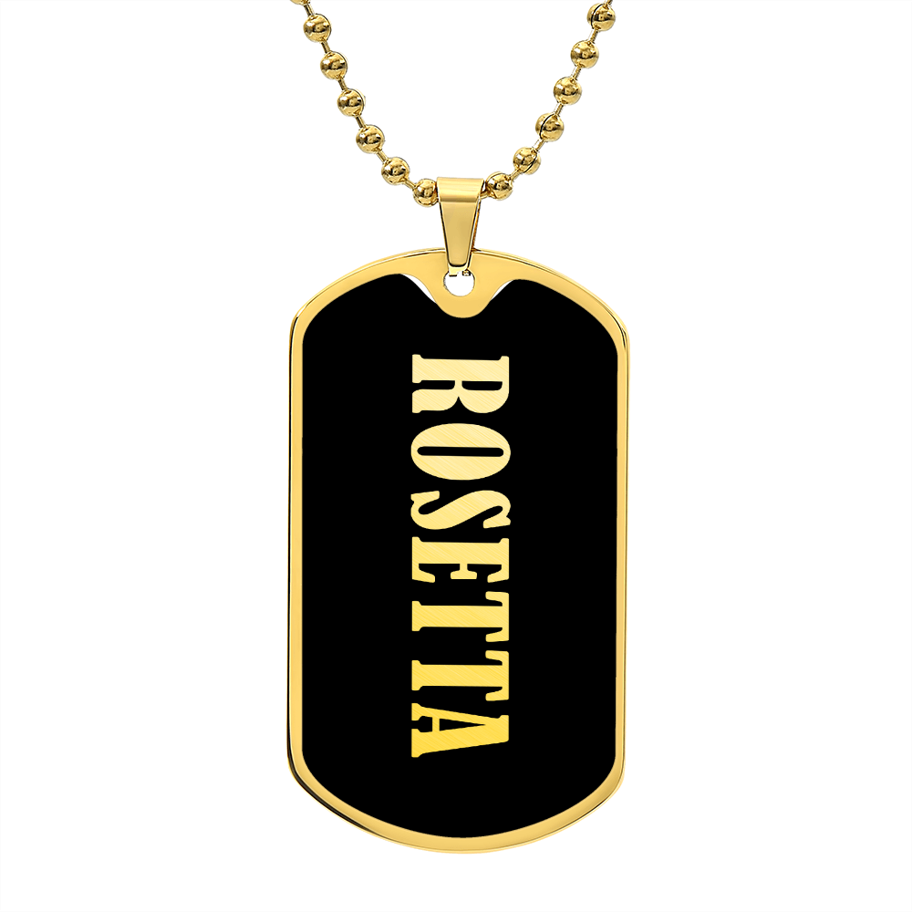 Rosetta v02 - 18k Gold Finished Luxury Dog Tag Necklace