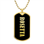 Rosetta v02 - 18k Gold Finished Luxury Dog Tag Necklace