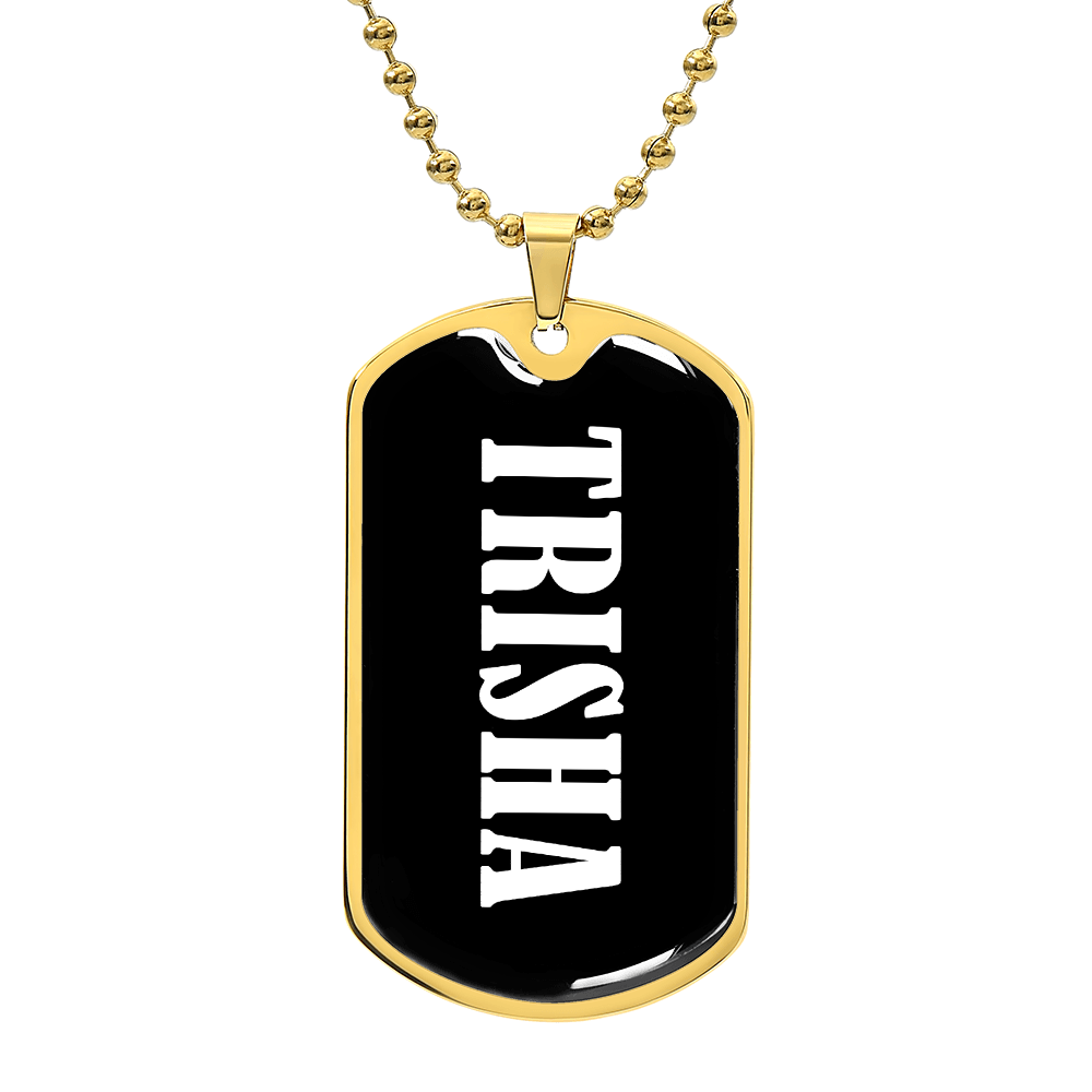 Trisha v03 - 18k Gold Finished Luxury Dog Tag Necklace