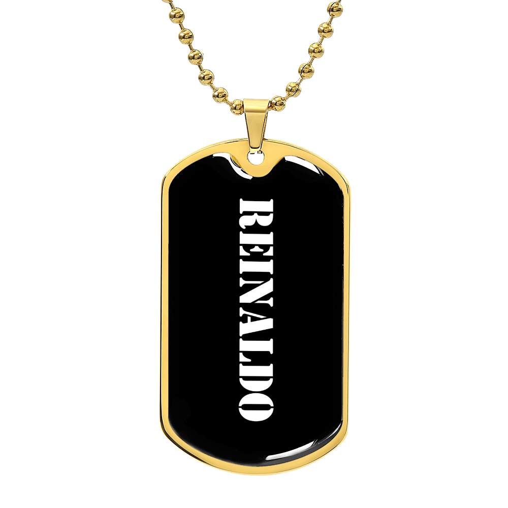 Reinaldo v3 - 18k Gold Finished Luxury Dog Tag Necklace