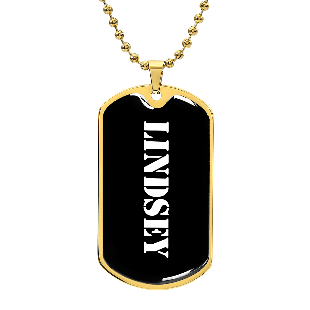 Lindsey v3 - 18k Gold Finished Luxury Dog Tag Necklace