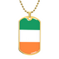 Irish Flag - 18k Gold Finished Luxury Dog Tag Necklace