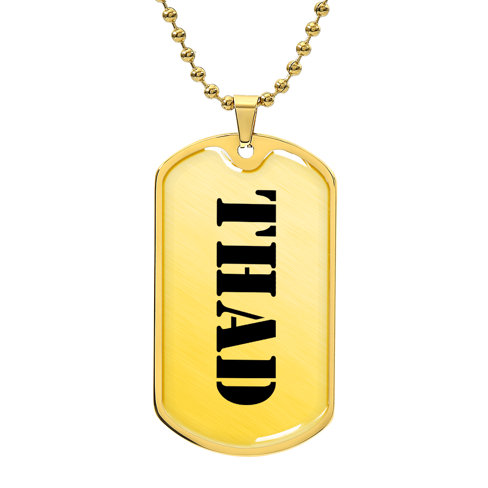 Thad - 18k Gold Finished Luxury Dog Tag Necklace