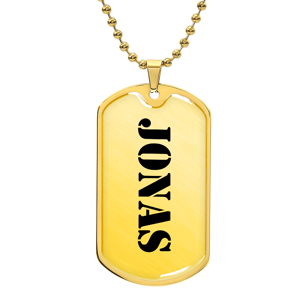 Jonas - 18k Gold Finished Luxury Dog Tag Necklace