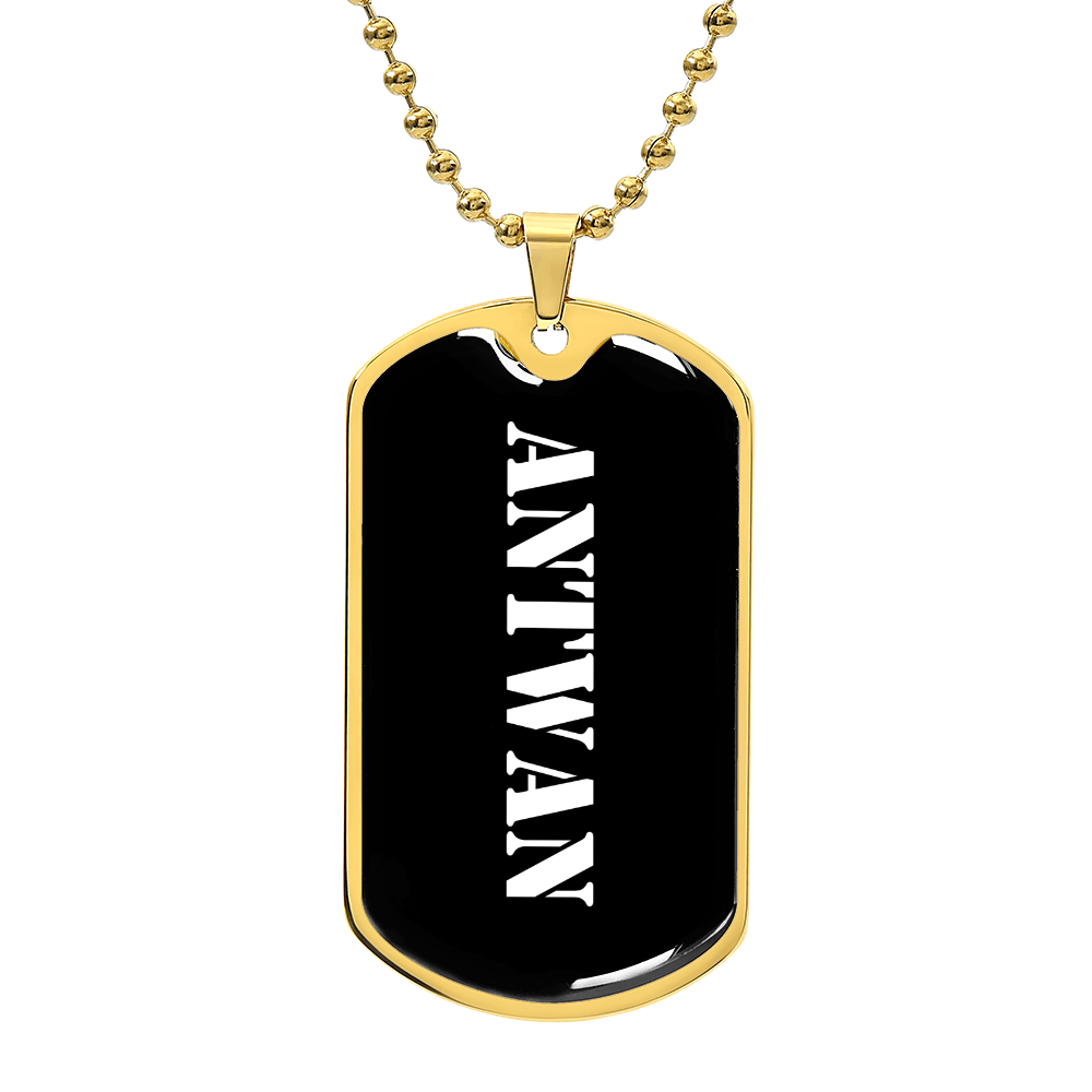 Antwan v3 - 18k Gold Finished Luxury Dog Tag Necklace